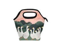 voucong Mountain Scenery - Bolsas de almuerzo con diseño de ganso y dibujos animados para hombres con asa curvada para hombres (prop2), bolsa térmica pequeña para senderismo y escuela
