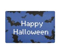 voucong Pixel-art - Tapete para porche de Halloween con murciélagos, 32 x 20 pulgadas, antideslizante, absorbente, para zapatos y patas fangosas