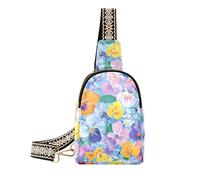 voucong Riñonera antirrobo con diseño de flores de primavera, jacintos de orquídea, color azul, Spring Flowers Orquídea Jacintos Azul, 1 size