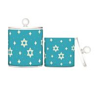 voucong Star Of Blue - Recipientes de almacenamiento de plástico transparente con tapa Dresser Essentials, paquete de 2 clips de papel
