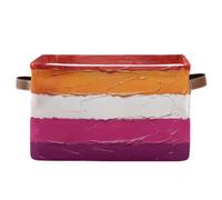 voucong Sunset Lesbian Pride Flag Lgbt Les - Canastas de almacenamiento plegables con asa resistente