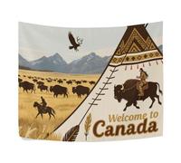 voucong Tapiz de pared con texto en inglés "Welcome To Canada" para decoración de baño