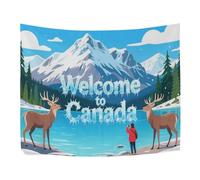 voucong Tapiz para colgar en la pared con texto en inglés "Welcome To Canada"