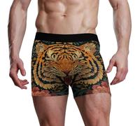 voucong Tigers - Calzoncillos tipo bóxer de bambú para hombre, estilo barroco, coloridos, Tigers estilo barroco colorido, XXL