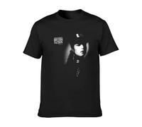 Voulkco Camiseta de algodón para Hombre de Janet Music Jackson, Camiseta Informal de Verano con Cuello Redondo, Top Negro Retro de Manga Corta Unisex de Gran tamaño Hip-Hop Street-XS