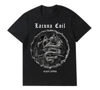 Voulkco Camiseta Masculina Lacuna Coil algodón o Cuello Camisa de Manga Corta Camiseta Negra Neutral Camiseta Casual de Moda-XXL