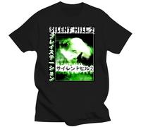 Voulkco Game Silent Hill 2 Camiseta Estampada para Hombre, Cuello Redondo, algodón, Manga Corta, Camiseta Informal de Gran tamaño, Top Retro Unisex-Black||XXS