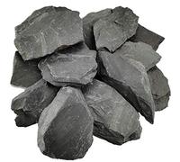 Voulosimi Piedras de Pizarra Natural de 5 a 7 Pulgadas, Piedra Negra - (12 Libras) Rocas acuarios, Modelo de paisajismo, decoración de Tanques, recintos de Anfibios