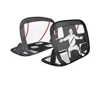 VOUNOT® 2 Porterías de Fútbol para Niños Plegables, 2 en 1 para Juegos de Fútbol y Entrenamiento, 120 x 80 x 80 cm, Negro