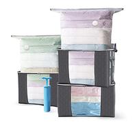 VOUNOT 3 Bolsas Vacío y 3 Cajas Almacenaje EDENOO Con Cremallera y Asas, para Guardar Ropa, Sábanas, Edredones, Almohadas, Manta