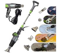 VOUNOT 3 en 1 Quemador de Malas Hierbas Eléctrico de 2000W, Pistola de Aire Caliente, Encendedor de Barbacoa, con Cable de 5 m y 5 Boquillas, sin gas ni llama