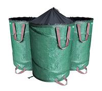 VOUNOT® 3 x Sacos Basura 100L Bolsas de Basura de Jardín Pop Up, Bolsa Residuos con Asas, Plegables y Reutilizables