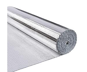 VOUNOT® Aislante Térmico Reflexivo 10 x 1.22 m Aluminio y Burbujas, Lámina Aislante Doble Cara para Frío y Calor, Aislamiento Radiadores para Paredes, Techo, Suelo, Furgonetas, Buhardillas, Garaje