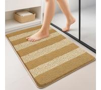 VOUNOT® Alfombra de Baño Antideslizante 50 x 80 cm, Alfombrilla Súper Absorbente y Extra Gruesa de Chenille de Microfibra Lavable a Máquina, Suave y Acolchada, Beige