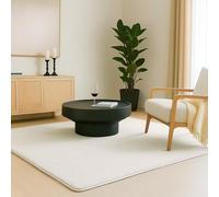 VOUNOT® Alfombra Moderna para Salón 160x230 cm, Pelo Corto Suave y Lavable, con Base y Alfombrilla Antideslizante Doble, para Dormitorio o Habitación, Crema