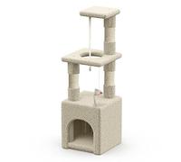 VOUNOT® Árbol Rascador para Gatos, Poste Rascador Estable para Gatos Pequeños con Nido, Plataformas, Cuerda de Sisal y Jueguete para Gatos, 88cm, Beige, L