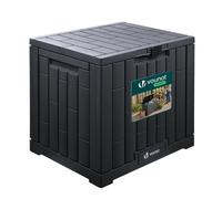 VOUNOT® Arcón Exterior Capacidad 126L PP Baúl Almacenaje Exterior con Cerradura Tapa y Asas Impermeable Caja de Almacenamiento Patio 56x44x53 cm Cofre para Ordenación Jardín Balcón y Terraza Antracita
