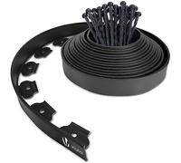 VOUNOT® Borde Jardín, Césped Borde, Flexible de Plástico, Longitud 10 m, Altura 5 cm, con 30 Clavijas, Negro