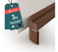 VOUNOT® Burlete Puerta Entrada Burlete Bajo Puerta Exterior Tira de Sellado Autoadhesiva para Exclusión de Corrientes de Aire Insonorización Aislamiento Acústico Antipolvo Cubre Puertas 5x300cm Marrón