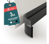 VOUNOT® Burlete Puerta Entrada Burlete Bajo Puerta Exterior Tira de Sellado Autoadhesiva para Exclusión de Corrientes de Aire Insonorización Aislamiento Acústico Antipolvo Cubre Puertas 5x300cm Negro