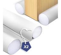VOUNOT® Burlete Puerta Entrada Doble Aislamiento 96cm, 2x Cortavientos para Puerta Junta Inferior de Puerta Aislante Térmico Frío y Calor Protector Puerta Casa Contra Ruido Corrientes, Cortable Blanco