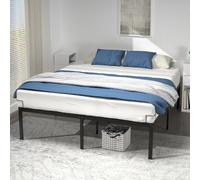 VOUNOT® Cama 180x200 cm Altura 36cm con Espacio Almacenamiento Debajo de Cama, Estructura de Cama Somier de Matrimonio de Listones, Armazón Marco Base de Cama Metal, Mueble para Dormitorio Hogar Negro