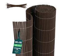 VOUNOT® Cañizo de PVC Imitación a Mimbre Cerramiento Mimbre Artificial en PVC Alta Durabilidad con Bridas Cañas Enteras de 7,5 mm Valla de Decoración para Jardín y Terraza Ocultación Exterior 1.6x3M