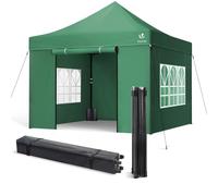 VOUNOT® Carpa Plegable Gazebo 3x3m con 4 Paredes, Cenador Impermeable Pabellón de Jardín para Camping, Fiestas, Exterior, Color Verde