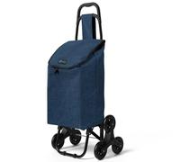 VOUNOT® Carro de Compra Plegable 6 Ruedas Bolsa Desmontable 32L Azul Marino | Carrito Compra 2 en 1 Bolsillo Trasero con Cremallera Estructura Robusta Carro Compras Chasis Carga 30kg para Subir Escaleras