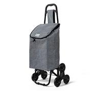 VOUNOT® Carro de la Compra con 6 Ruedas para Subir Escaleras, Carrito de la Compra Plegable, Bolsa Impermeable de 32 L, Gris