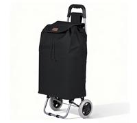 VOUNOT® Carro de la Compra Plegable 2 Ruedas, Carrito Compra 2 en 1 de 59L con Bolsa Oxford Desmontable Bolsillo Trasero con Cremallera, Carro de Compras Chasis Ligero para Subir Escaleras Negro