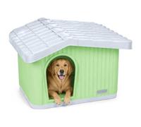 VOUNOT® Casa para Gatos de Plástico 75x63x51 cm, Caseta Mascotas Casita Cabaña de Perros Techo Desmontable Rejilla de Ventilación Patas Antideslizantes, Fácil de Montar para Interior y Exterior Verde