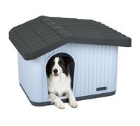 VOUNOT® Casa para Gatos de Plástico 75x63x51 cm, Caseta Mascotas Casita Cabaña de Perros Techo Desmontable Rejilla de Ventilación Patas Antideslizantes, Fácil de Montar para Interior y Exterior Blanco