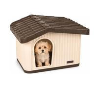 VOUNOT® Casa para Gatos de Plástico Caseta Mascotas 60x51x41cm Beige Marrón