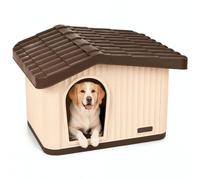VOUNOT® Casa para Gatos de Plástico Caseta Mascotas 75x63x51cm Beige Marrón