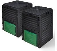 VOUNOT Compostador Jardin 2 x 300L, Compostera Organica, Negro