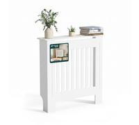 VOUNOT® Cubre Radiadores Cubierta Radiador 78x19x82 cm Cubreradiador Blanco | Cubierta para Calefacción con Lamas Verticales Estante Superior Revestimiento Radiador para Sala de Estar Dormitorio Oficina
