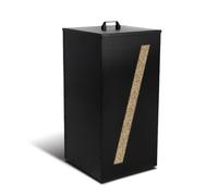 VOUNOT® Depósito de Pellets Granulados 45 kg con Ruedas 36x36x76 cm Negro | Caja Almacenamiento Pellets Granulados Leña Tamiz Extraíble Indicador Transparente de Nivel Tanque Contenedor Metal Gránulos
