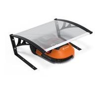 VOUNOT® Garaje para Robot Cortacésped 82x80x46cm Pies de Metal Transparente | Cobertura Cortacésped Robótico Techo Protección Cubierta Caseta para Automower Jardín Resistente a Lluvia Rayos UV Intemperie