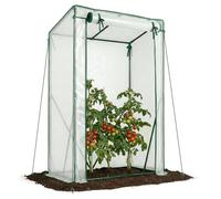 VOUNOT® Invernadero para Tomates 100x50x150 cm, Túnel de Cultivo con Techo Inclinado, Gran Puerta Frontal, Cubierta PE Reforzada 135g/m², para Plantas Verduras Flores, Blanco
