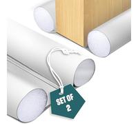 VOUNOT - Juego de 2 budines aislantes de 96 cm cortables para puerta de corte y frío anticorriente de aire, aislamiento acústico, antiruido, junta universal para entrada y casa blanca
