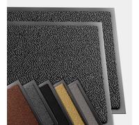 VOUNOT® Juego de 2 Felpudo Entrada casa, Alfombra Exterior para Puerta, Impermeable Antideslizante Lavable, Alfombra para Interior y Exterior, 60x90cm, Gris-Negro