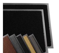 VOUNOT® Juego de 2 Felpudo Entrada casa, Alfombra Exterior para Puerta, Impermeable Antideslizante Lavable, Alfombra para Interior y Exterior, 60x90cm, Negro