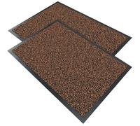 VOUNOT® Juego de 2 Felpudos Entrada Casa, Alfombra Exterior para Puerta, Impermeable Antideslizante Lavable, Alfombra para Interior y Exterior, 40x60cm, Marrón Oscuro