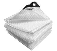 VOUNOT® Lona Impermeable Exterior 3x5m, Toldo Reforzado PE 180 g/m² Protección contra UV, con Ojales de Acero Inoxidable para Leña, Muebles, Jardín, Piscinia, Vehículos, Blanco