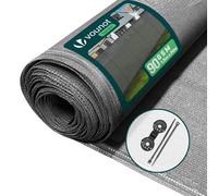 VOUNOT® Malla Sombreo y Ocultación 1.5×20m, Valla Privacidad HDPE Protección UV, Red de Sombra con Clips y Bridas, para Jardín, Huerto, Balcón, Gris