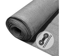 VOUNOT® Malla Sombreo y Ocultación 1.8×10m, Valla Privacidad 150 g/m² HDPE Protección UV, Red de Sombra con Clips y Bridas, para Jardín, Huerto, Balcón, Gris