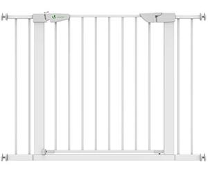 VOUNOT® Puertas de Seguridad, 75-108 cm, Barrera Escalera para Perros, Sin Taladrar, Blanco