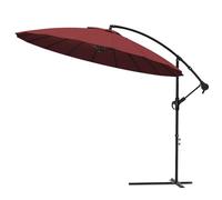 VOUNOT® Shanghai Parasol Excentrico, Sombrilla Jardín con Manivela y Funda Protectora Protección UV, Rojo Oscuro