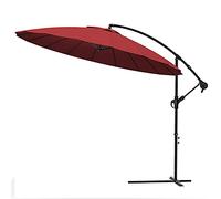 VOUNOT® Shanghai Parasol Excentrico, Sombrilla Jardín con Manivela y Funda Protectora Protección UV, Rojo